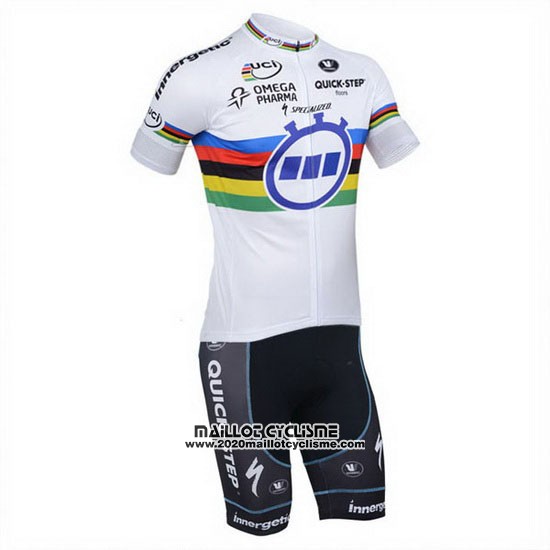2013 Maillot Ciclismo UCI Mondo Champion Lider Quick Step Manches Courtes et Cuissard